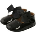 thumbnail image 1 of Zwiiyzr Girls Baby First Walking Shoes 0-1 Years Infant Dress Shoes Flats Flat Shoelace Bowknot Non-Slip Toddler Princess Dress Toddler Shoes Black, 1 of 2