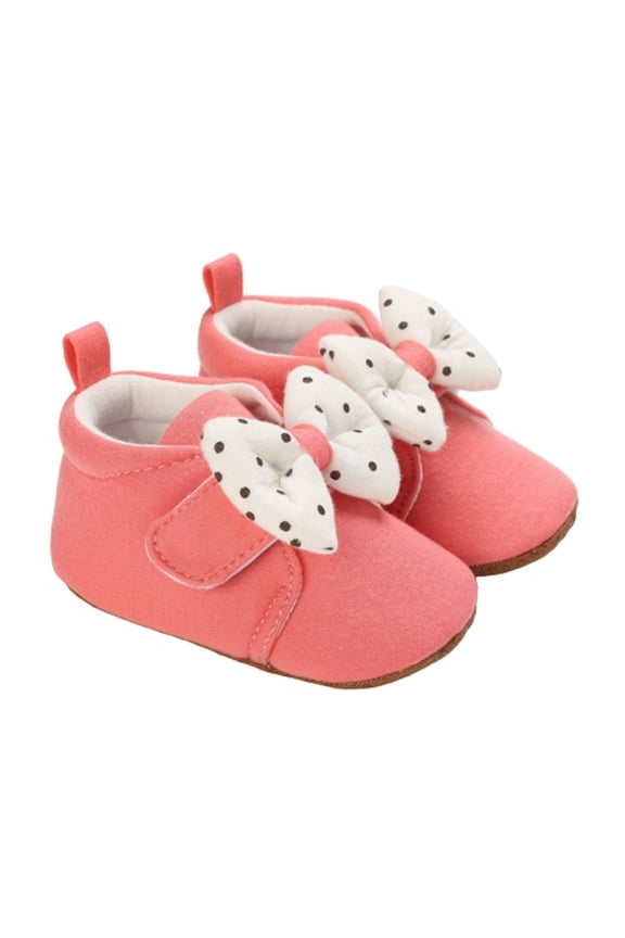 Girls Baby First Walking Shoes 0-1 Years Infant Dress Shoes Spring Princess 0-1 Year Old Bowknot Cotton Soft Sole Walking Shoes Red