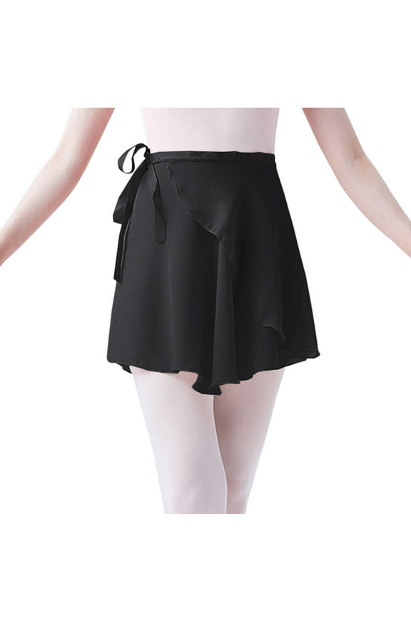 Girls Women Ballet Skirt Dance Wrap Skirt Chiffon Toddler Ballet Skirts Black