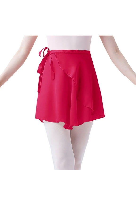 Girls Women Ballet Skirt Dance Wrap Skirt Chiffon Toddler Ballet Skirts Claret
