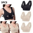 thumbnail image 1 of Lovskoo 3Pc Women's Sports Bra Lace Cami Bra Wireless Tank Top Bra Comfortable Everyday Bras For Women Leisure Beige, 1 of 9