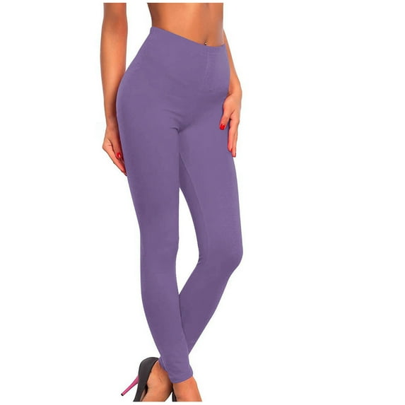 Gpaecead High Waisted Seamless Workout Leggings for Women Solid Color Yoga Leggings Tummy Control Running Pants Purple