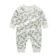 thumbnail image 1 of Lovskoo Infant Baby Boy Girl Clothes One Piece Jumpsuit Printing Romper Clothes Long Sleeve Onesie White, 1 of 8