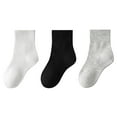 thumbnail image 1 of Zwiiyzr Kids Cotton Crew Socks 3 Pairs Of Solid Color Mid-Calf Socks for Girls Warm and Breathable Fits 3-16 Years Old Beige, 1 of 6