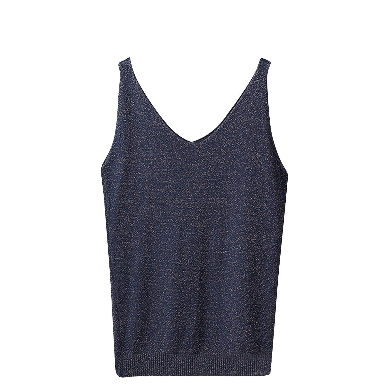 Happyjiug Women's Knit Tank Top - Summer Strap Camis, Loose Sleeveless Blouse (Sky Blue, XL)