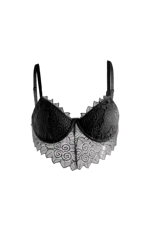 Lace Bralettes for Women Strap Bustier Cami Top Hollow Vest Mesh See-Through V Neck Camisole Sleepwear Black