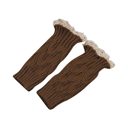 Lovskoo Leg Warmers Women Mid-Calf Lady Adult Leg Sets Pile Socks Fall Winter Keep Warm Wool Sock Knitting Crochet Long Legging Socks Khaki
