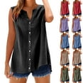 thumbnail image 1 of Lovskoo Linen Tank Tops for Women Sleeveless Casual Summer Button Down Solid Tanks Casual Top Red, 1 of 8