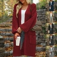 thumbnail image 1 of Lovskoo Long Cardigans for Women Trendy Long Sleeve Loose Checkered Color Matching Knitted Cardigan Sweater Coat Claret, 1 of 7