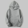 thumbnail image 1 of Lovskoo Hoodies for Women Oversized Fleece Sweatshirts Solid Color Long Sleeve Sweaters Pullover Tops Fall Winter Clothes Gray L, 1 of 7