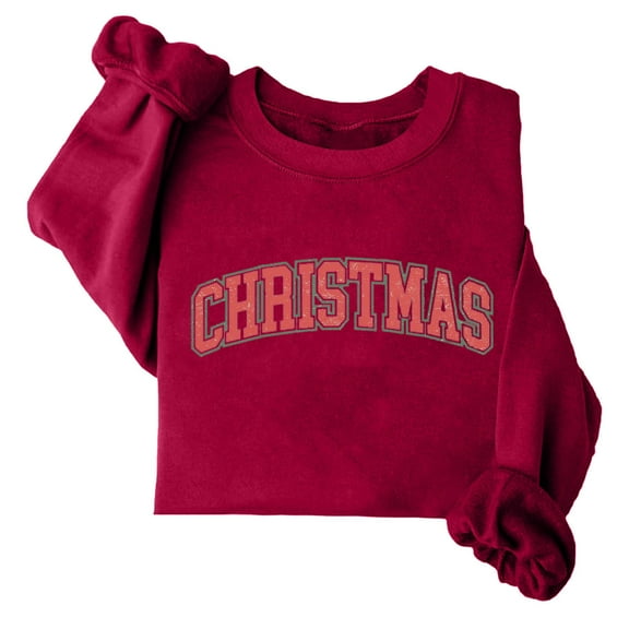 Lovskoo Christmas Vibes Sweatshirt Women Merry Christmas Shirt Xmas Long Sleeve Shirt Winter Holiday Sweatshirts Burgundy