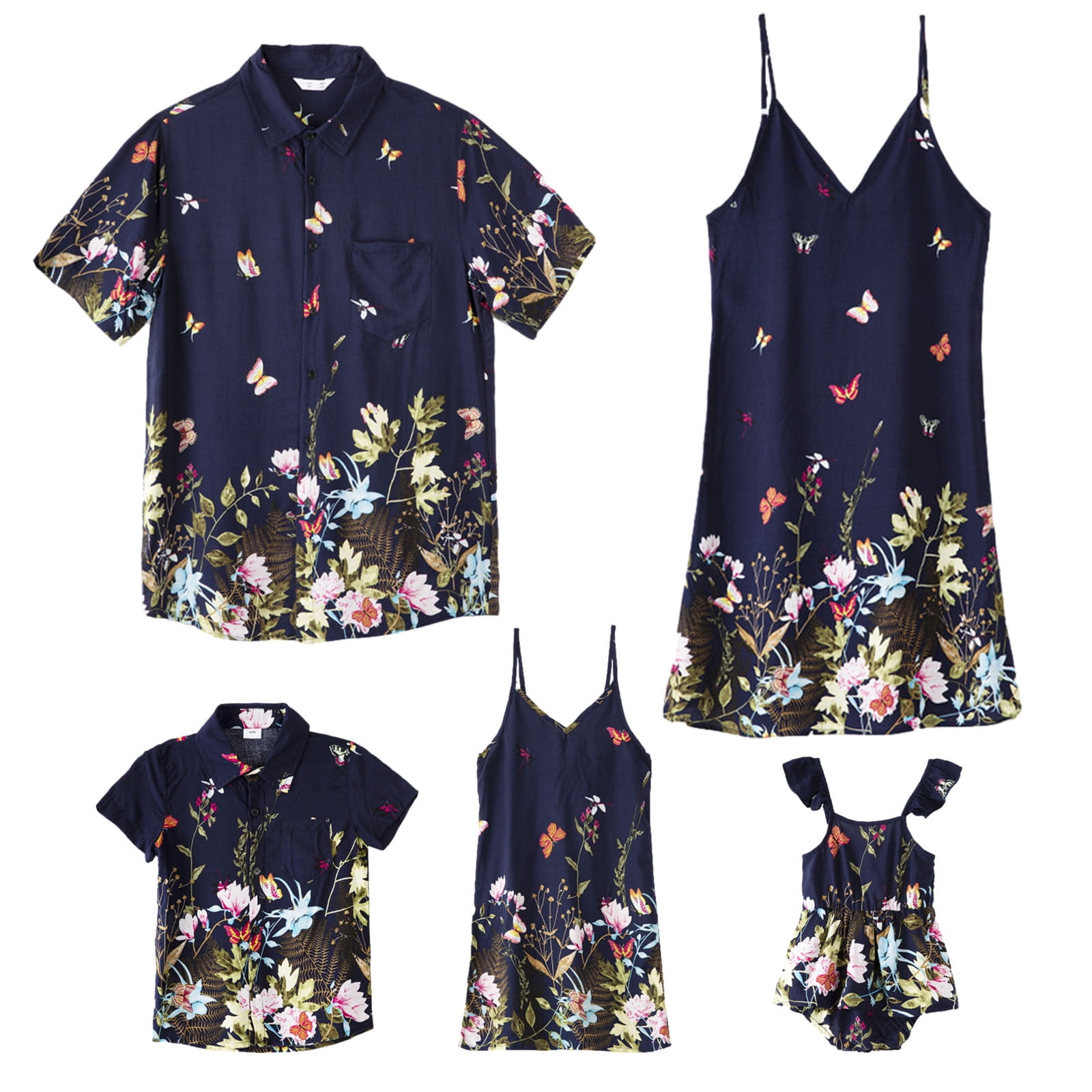 Floral Print White Sleeveless Spaghetti Strap Romper for Mom and Me