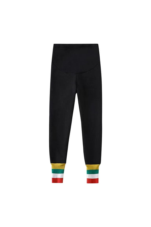 Maternity Leggings for Womens Winter Over The Belly Fleece Lined Leggings Plush Thickened Warm Thermal Pants High Waist Pregnancy Pants Maternity Clothes Black