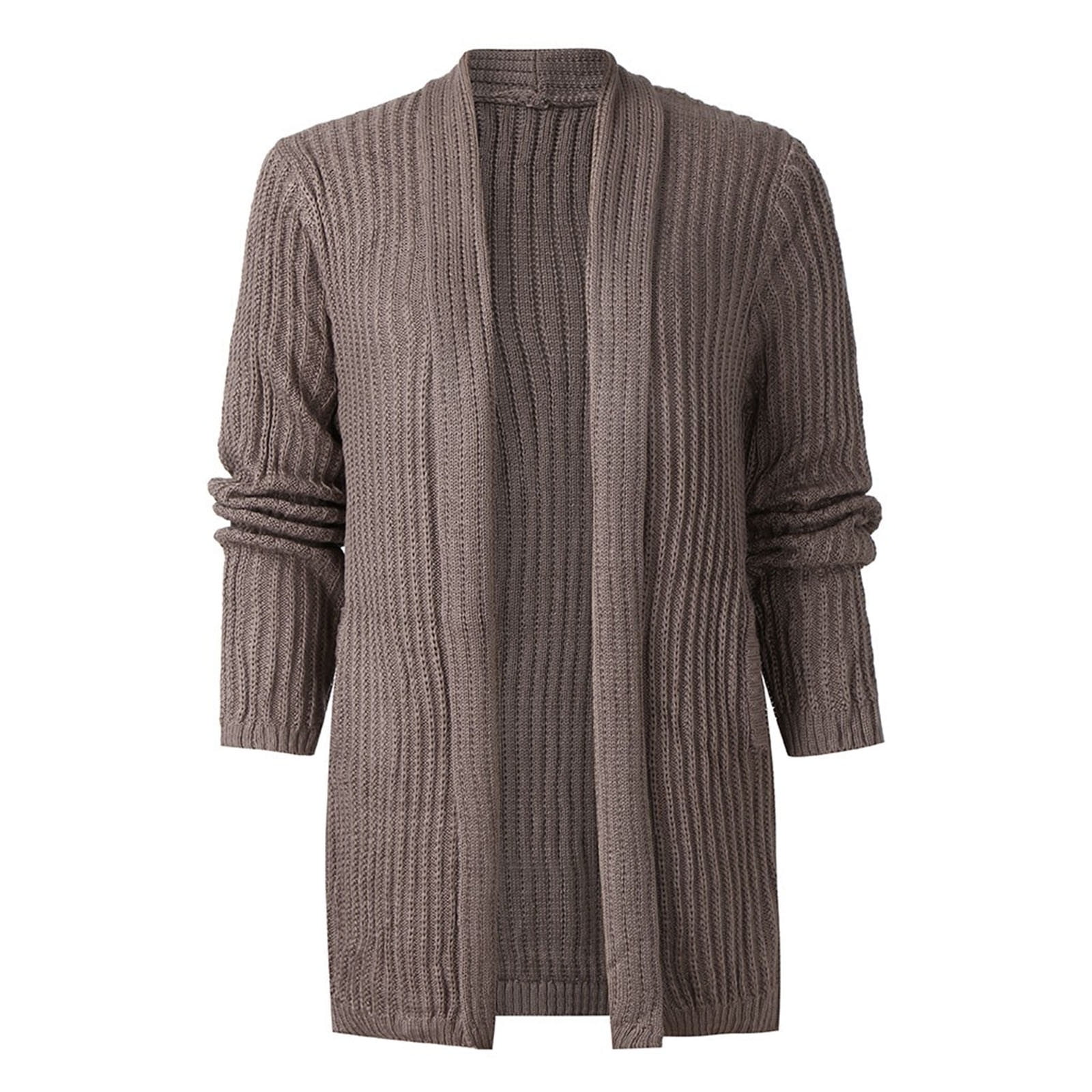 Lovskoo Men Casual Button Closure Knit Cardigan Turndown Long Sleeve