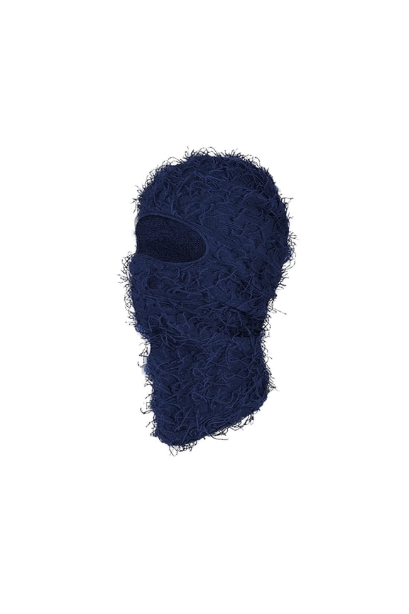 Men Outdoor Beanie Sports Velvet Fleece Warm Head Cover Face Mask Head Cover Cap Navy
