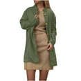 thumbnail image 1 of Lovskoo Women's Elegant Stand Collar Button Up Pea Coat Wool Blend Over Coat Solid Color Long Jackets Green, 1 of 9