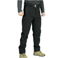 thumbnail image 1 of Lovskoo Men's 2024 Fleece Lined Cargo Pants Solid Color Multi Pocket Plush Warm Work Pants Black, 1 of 4