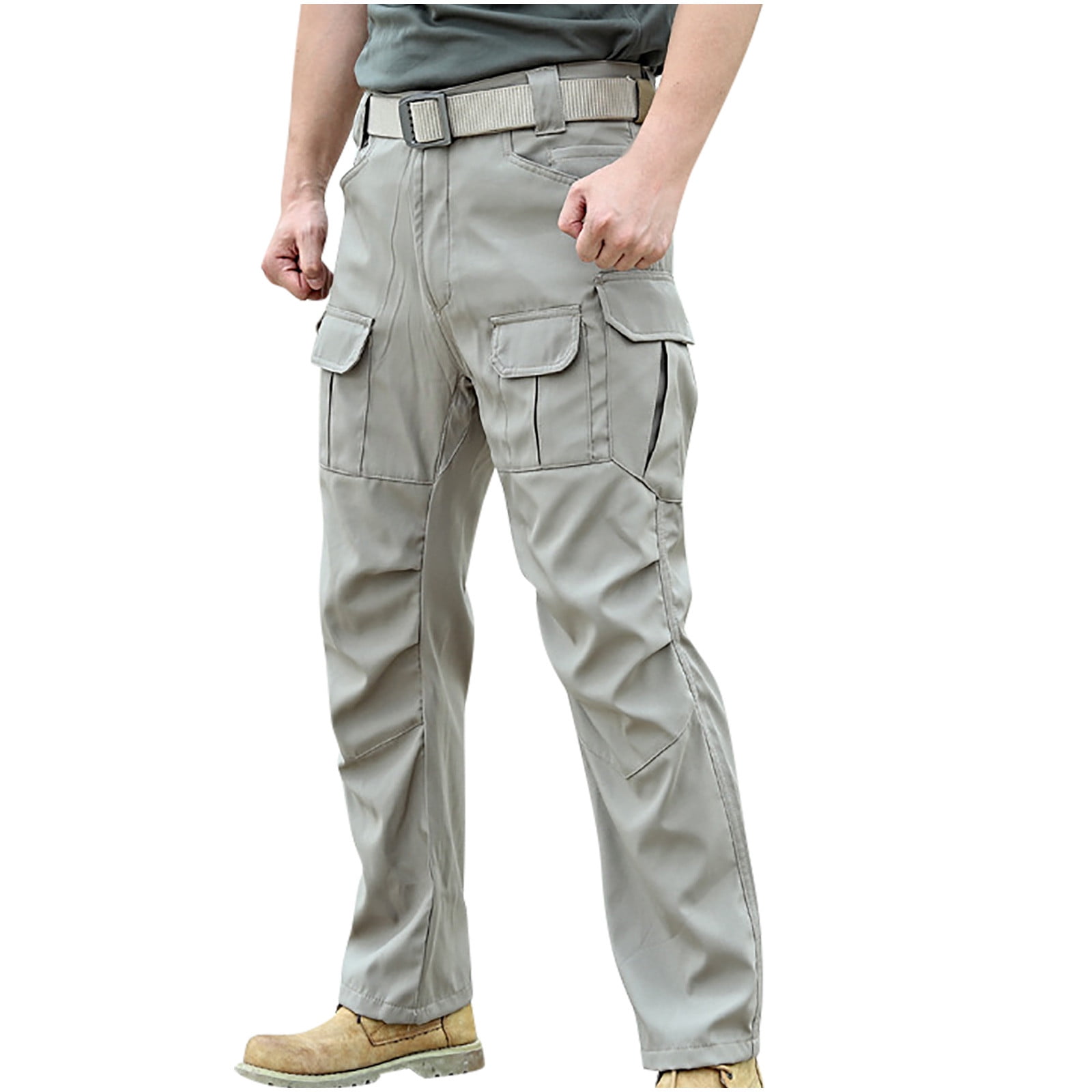Lovskoo Men's 2024 Fleece Lined Cargo Pants Solid Color Multi Pocket ...