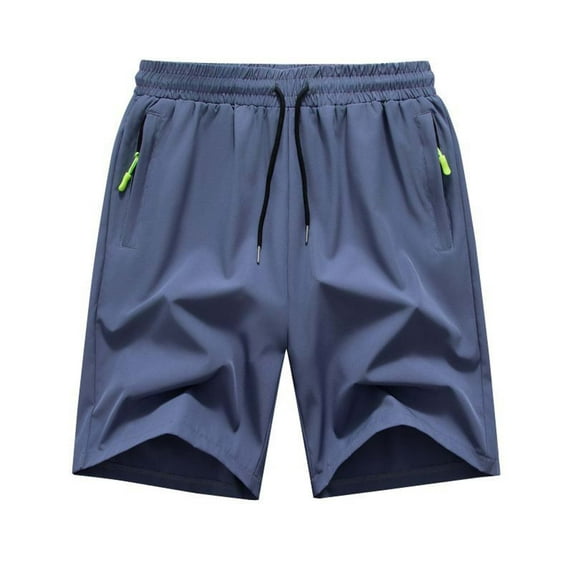 Lovskoo Men's Beach Board Shorts Solid Color Loose Straight Beach Comfortable Pants Casual Sports Knee Length Pants Blue