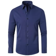 Mens Navy Blue Dress Shirt