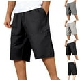 thumbnail image 1 of Lovskoo Men's Cargo Shorts Solid Color Casual Outdoor Sports Multi Pocket Knee Length Cargo Shorts Olive Green, 1 of 9