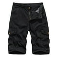 thumbnail image 1 of Lovskoo Men's Cargo Shorts Solid Color Sports Leisure Multi-Pockets Relaxed Summer 2024 Beach Shorts Black M, 1 of 3
