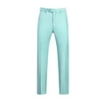 thumbnail image 1 of Lovskoo Men's Dress Panst Flat Front Straight Leg Solid Color Pocket Casual Suit Button Pants Mint Green, 1 of 1