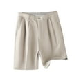 thumbnail image 1 of Lovskoo Men's Dress Shorts Flat Front Solid Color High Waist Knee Length Pants Business Suit Pants Straight Leg Shorts Light Gray, 1 of 9