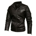 thumbnail image 1 of Lovskoo Men's Faux Leather Motorcycle Jacket Casual Fashion Motorcycle Leather Winter Racing Suit Top Zipper Stand-Up Collar Jacket Coats S-3Xl Coffee, 1 of 4