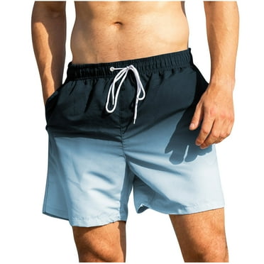 Lovskoo Men's Gradient Color Summer 2024 Swim Trunks Quick Dry Surf Boardshorts Bathing Suit with Mesh Lining Beach Shorts Dark Blue M