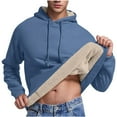 thumbnail image 1 of Lovskoo Mens Winter Hoodies Warm Fleece Sherpa Lined Winter Warm Pullover Hooded Sweatshirt Blue, 1 of 9