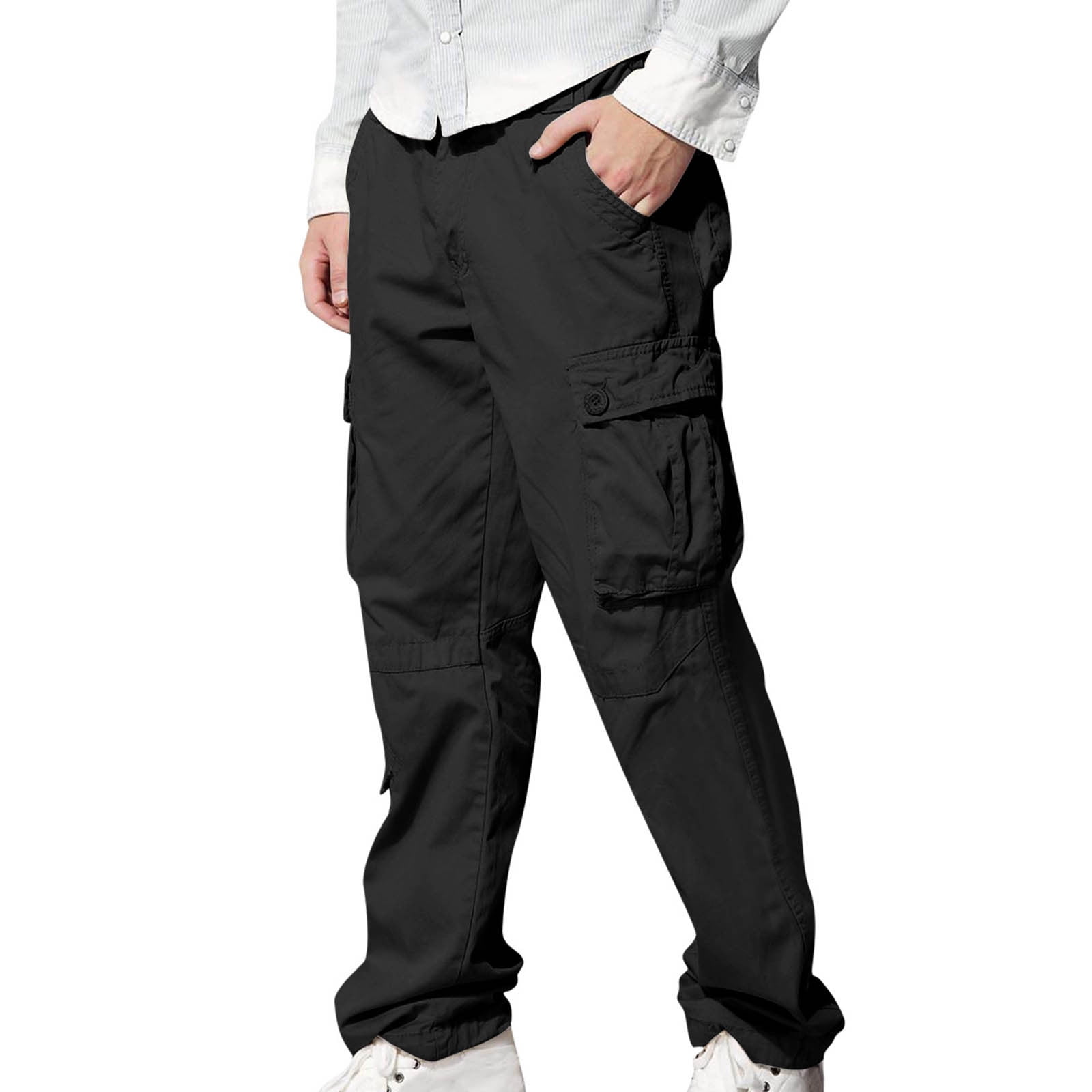 Casual Multi-pocket Cargo Pants Commuting Flattering Straight-leg Trousers