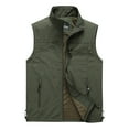 thumbnail image 1 of Lovskoo Men's Outdoor Casual Sleeveless Cargo Jackets Fleece Lined Stand Collar Full Zip Coats Warm Outwear Padded Vest Coats Olive Green, 1 of 8