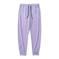 thumbnail image 1 of Lovskoo Men's Pants Casual Trendy Solid Color Quick Drying Elastic Pants Drawstring Elastic Waist Pants Purple, 1 of 5