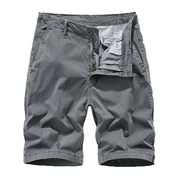 Lovskoo Men's Plus Size Cargo Shorts Zipper Multi-Pockets Relaxed Summer 2024 Beach Board Shorts Dark Gray M
