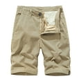thumbnail image 1 of Lovskoo Men's Plus Size Cargo Shorts Zipper Multi-Pockets Relaxed Summer 2024 Beach Board Shorts Khaki L, 1 of 8