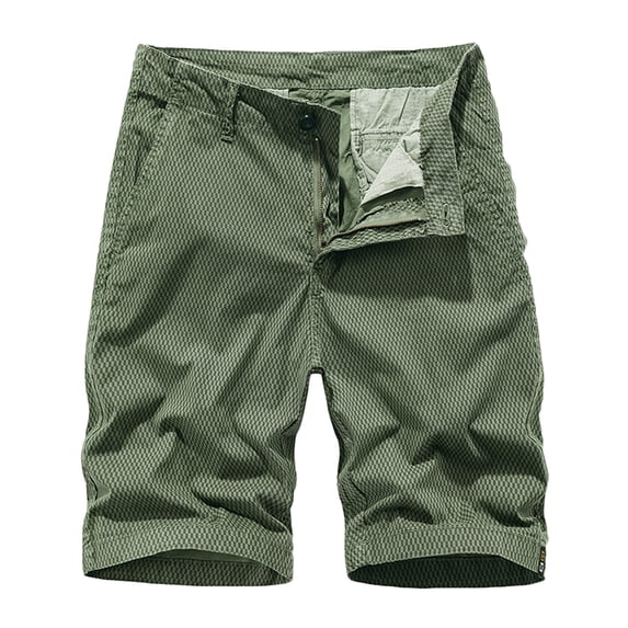 Lovskoo Men's Plus Size Cargo Shorts Zipper Multi-Pockets Relaxed Summer Beach Board Shorts Olive Green 3XL