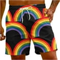 thumbnail image 1 of Lovskoo Men's Summer 2024 Beach Board Shorts Comfort Holiday Lgbt Print Vacation Casual Pride Half Shorts with Drawstring Pocket Multicolor 3XL, 1 of 9