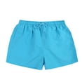 thumbnail image 1 of Lovskoo Men's Summer 2024 Board Shorts Casual Surfing Solid Color Drawstring Elastic Waist Quick-Dry Beach Shorts Sky Blue XL, 1 of 3
