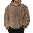 thumbnail image 1 of Lovskoo Men's Winter Hoodies Warm Fuzzy Fleece Solid Color Pullover Drawstring Pocket Long Sleeve Hooded Sweater Brown, 1 of 9