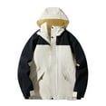 thumbnail image 1 of Lovskoo Men's and Women's Rain Jacket Hooded Technical Casual Waterproof Windbreaker for Couple Detachable Hat Water Proofing Outdoor Sprinting Outerwear Khaki, 1 of 5