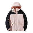 thumbnail image 1 of Lovskoo Men's and Women's Rain Jacket Hooded Technical Casual Waterproof Windbreaker for Couple Detachable Hat Water Proofing Outdoor Sprinting Outerwear Pink, 1 of 6
