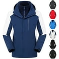 thumbnail image 1 of Lovskoo Men's and Women's Rain Jacket Sport Casual Waterproof Windbreaker for Unisex Winter Three In One Detachable Cap Sports Hiking Outdoor Sprinting Outerwear Hooded Coat Navy, 1 of 3
