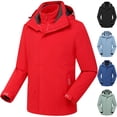 thumbnail image 1 of Lovskoo Men's and Women's Rain Jacket Sport Casual Waterproof Windbreaker for Unisex Winter Three In One Detachable Cap Sports Hiking Clothes Outdoor Sprinting Outerwear Hooded Warm Coat Mint Green, 1 of 6