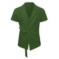 thumbnail image 1 of Lovskoo Mens Button Down Short Sleeve Shirt Collared Shirt Casual Solid Color Button Frenulum Shirt Pockets Blouse Olive Green, 1 of 7