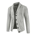 thumbnail image 1 of Lovskoo Mens Cardigan Sweater Winter Trendy Slim Solid Color Sweater Single Button Casual Knit Tops Coat Gray, 1 of 4