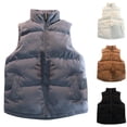 thumbnail image 1 of Lovskoo Mens Winter Coats Corduroy Quilted Puffer Vest Stand Collar Sports Sleeveless Casual Loose Hiking Outdoor Vest Jackets Gray, 1 of 4