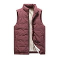 thumbnail image 1 of Lovskoo Men's Outdoor Casual Sleeveless Quilted Jackets Fleece Lined Stand Collar Full Zip Coats Warm Outwear Padded Vest Coats Claret, 1 of 9