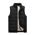 thumbnail image 1 of Lovskoo Men's Outdoor Casual Sleeveless Quilted Jackets Fleece Lined Stand Collar Full Zip Coats Warm Outwear Padded Vest Coats Black, 1 of 9