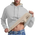 thumbnail image 1 of Lovskoo Mens Winter Hoodies Warm Fleece Sherpa Lined Winter Warm Pullover Hooded Sweatshirt Gray, 1 of 7